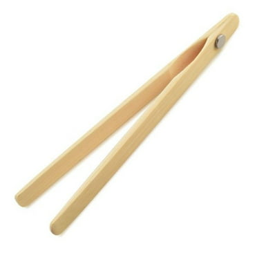 HUELE Long Grip 2-Pack 9.5-Inch Natural Bamboo Kitchen Tongs Toast Tongs HU HL 